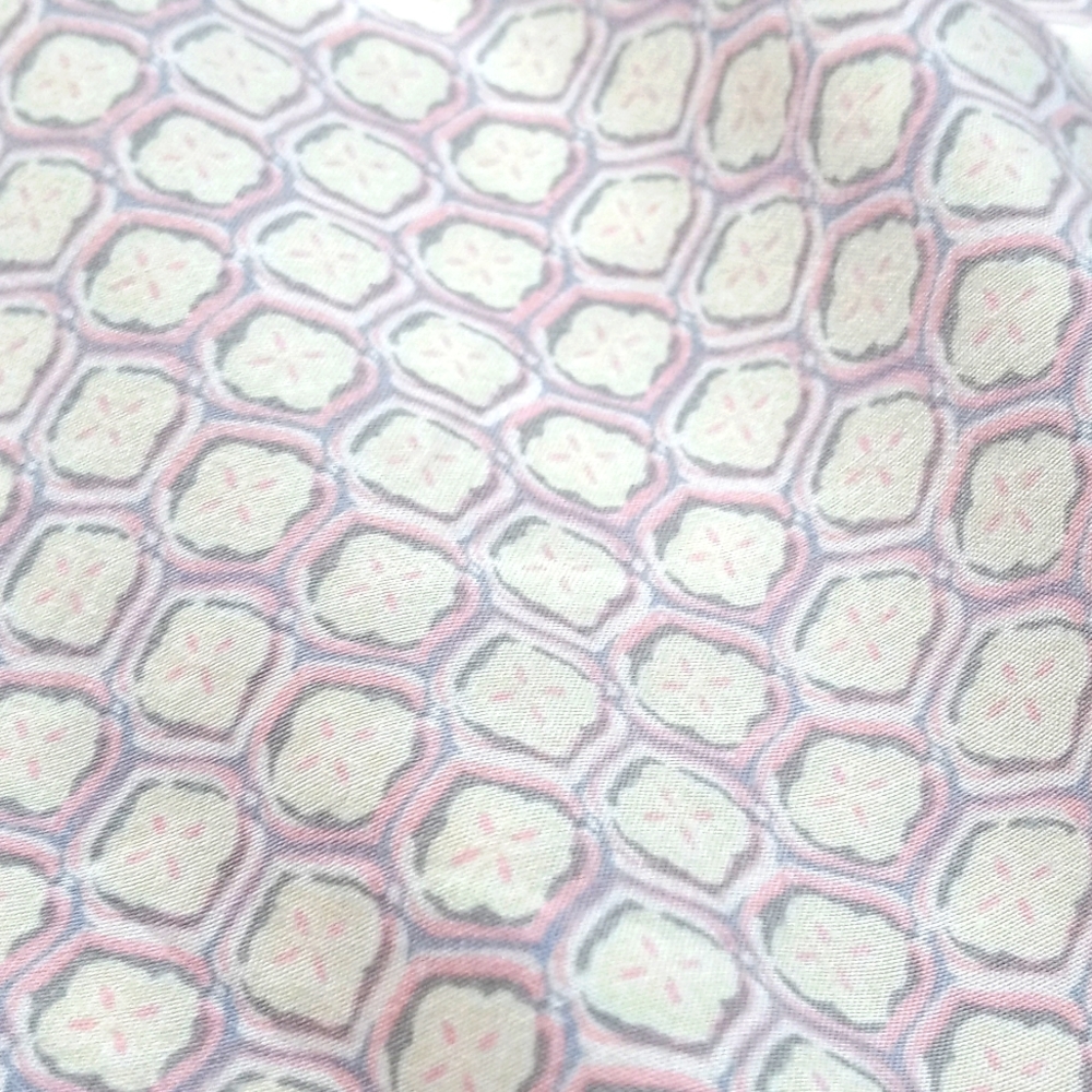 Cynthia Rowley Women's Lavender & Cream Abstract Motif Rayon 3/4 Sleeve Blouse M - Picture 8 of 11